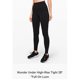 Lululemon Wunder-Under H-Rise Black Leggings Size8